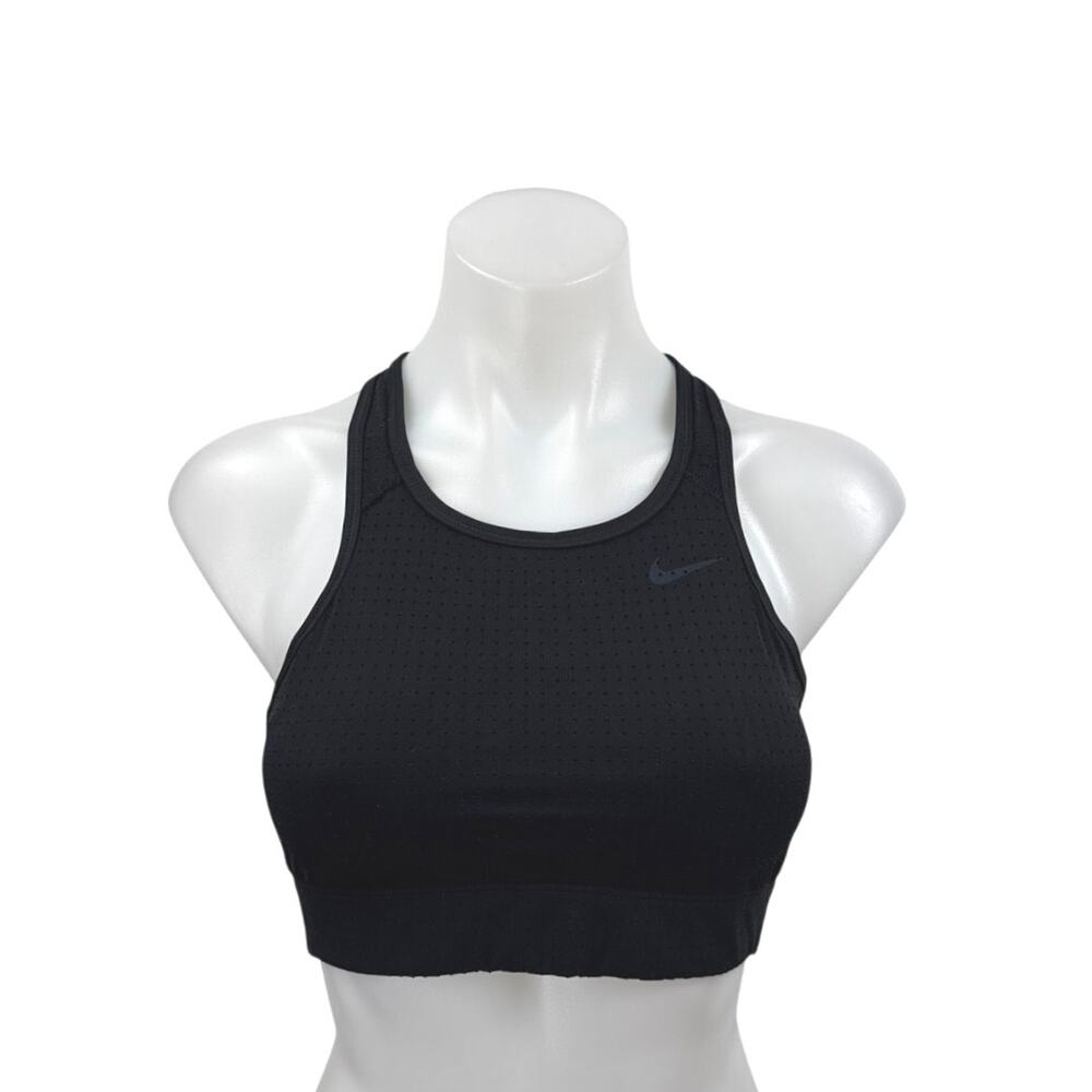 Nike Women's Black Classic Cross Back Sleeveless Logo Sports Bra Crop Tank Top S